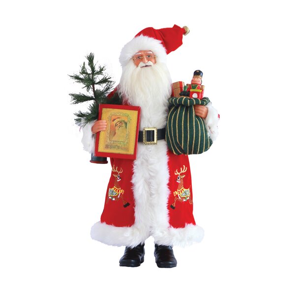 santa with reindeer figurine